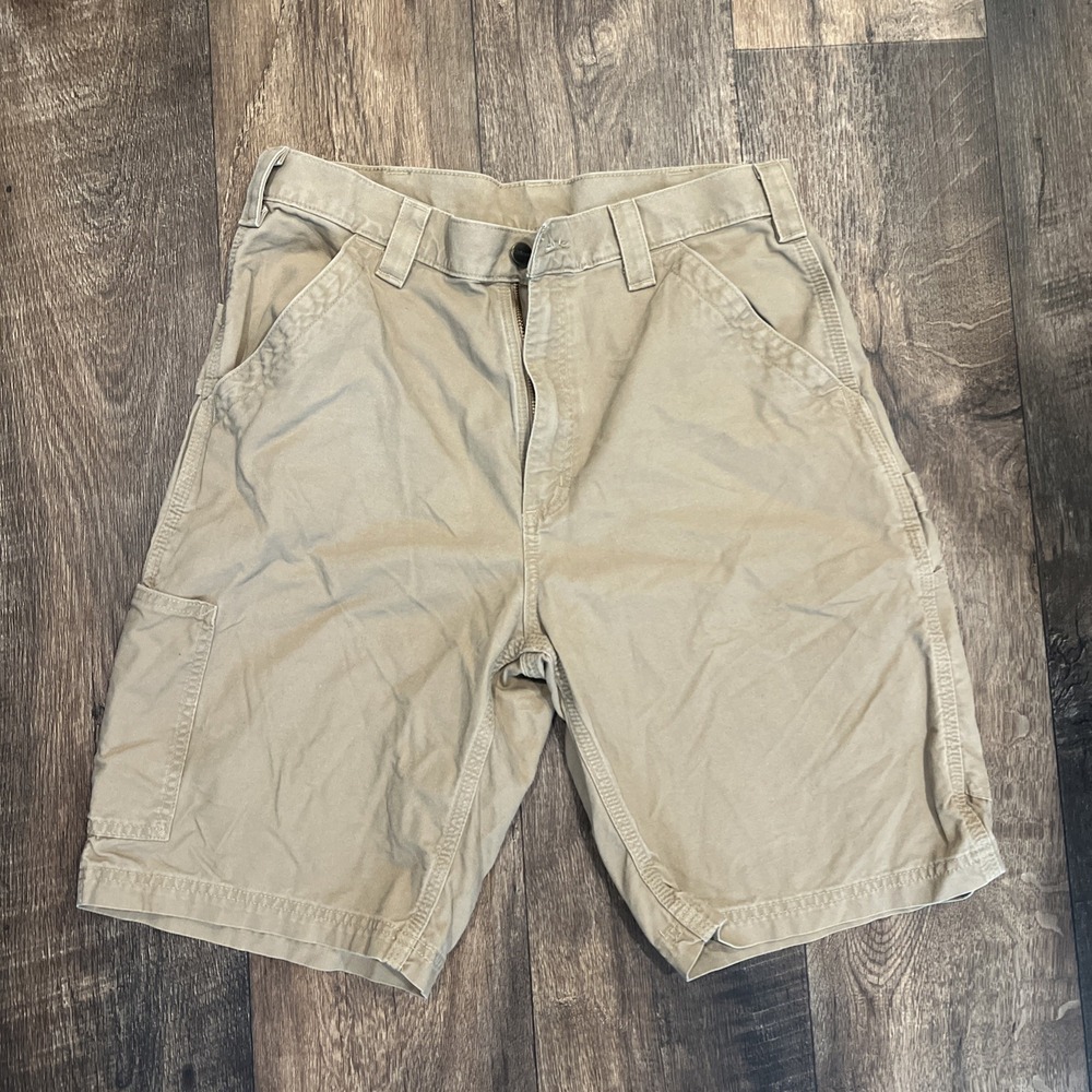 Carhartt Shorts Mens 34 Beige B147 DKH Original Fit Canvas Work Loose Carpenter